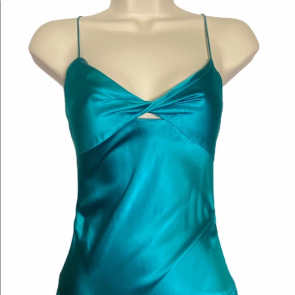 🚫SOLD🚫DVF Tasya Teal Silk Slip Dress - Picture 2 of 10